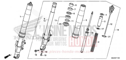 FOURCHETTE AVANT VFR1200XDG de 2016